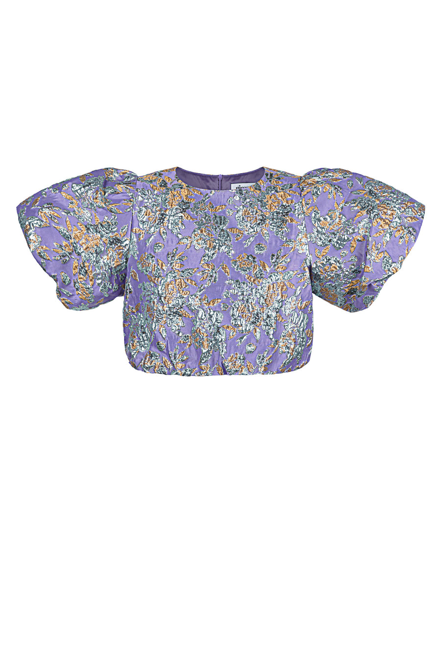 Top à manches courtes, imprimé floral et manches bouffantes