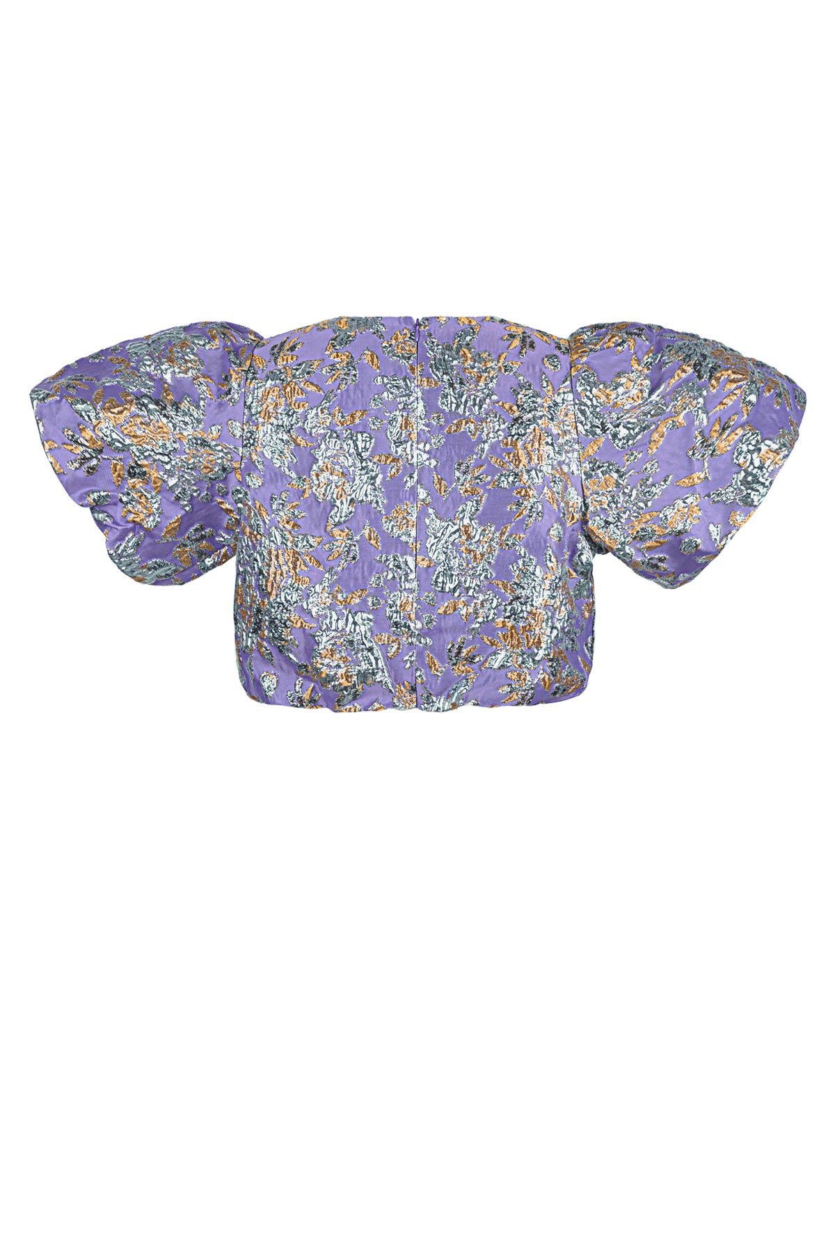 Short-sleeved top with floral print and puff sleeves – image 8