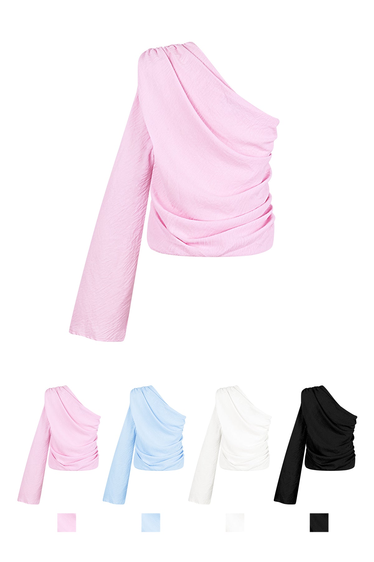 Haut asymétrique à une épaule et manches longues pour femme – photo 6