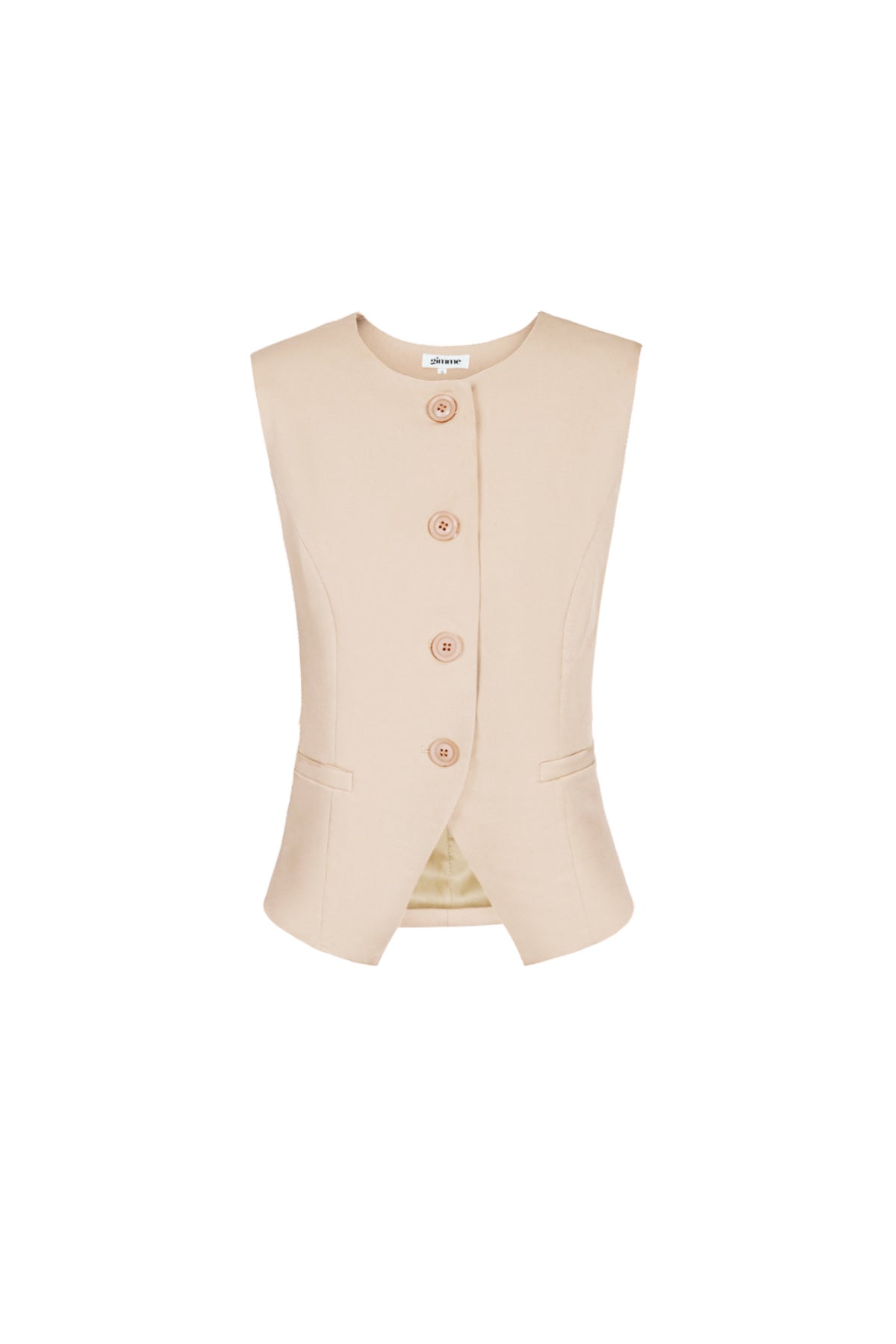 Dames gestructureerde mouwloze top met knoopsluiting – productfoto 9