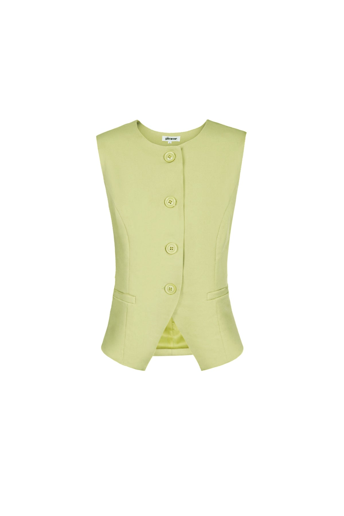Dames gestructureerde mouwloze top met knoopsluiting – productfoto 8