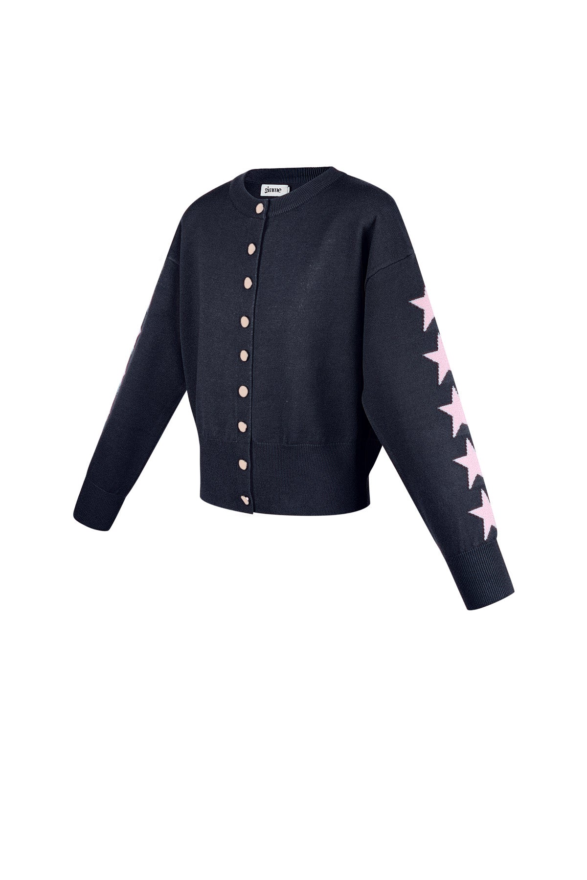 Women's knitted cardigan with star pattern and cropped fit – image 10