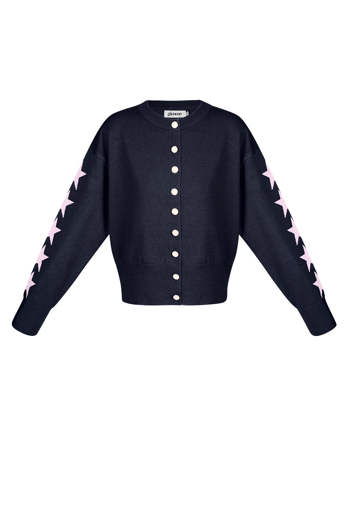 Gilet en maille court pour femme avec motif étoiles