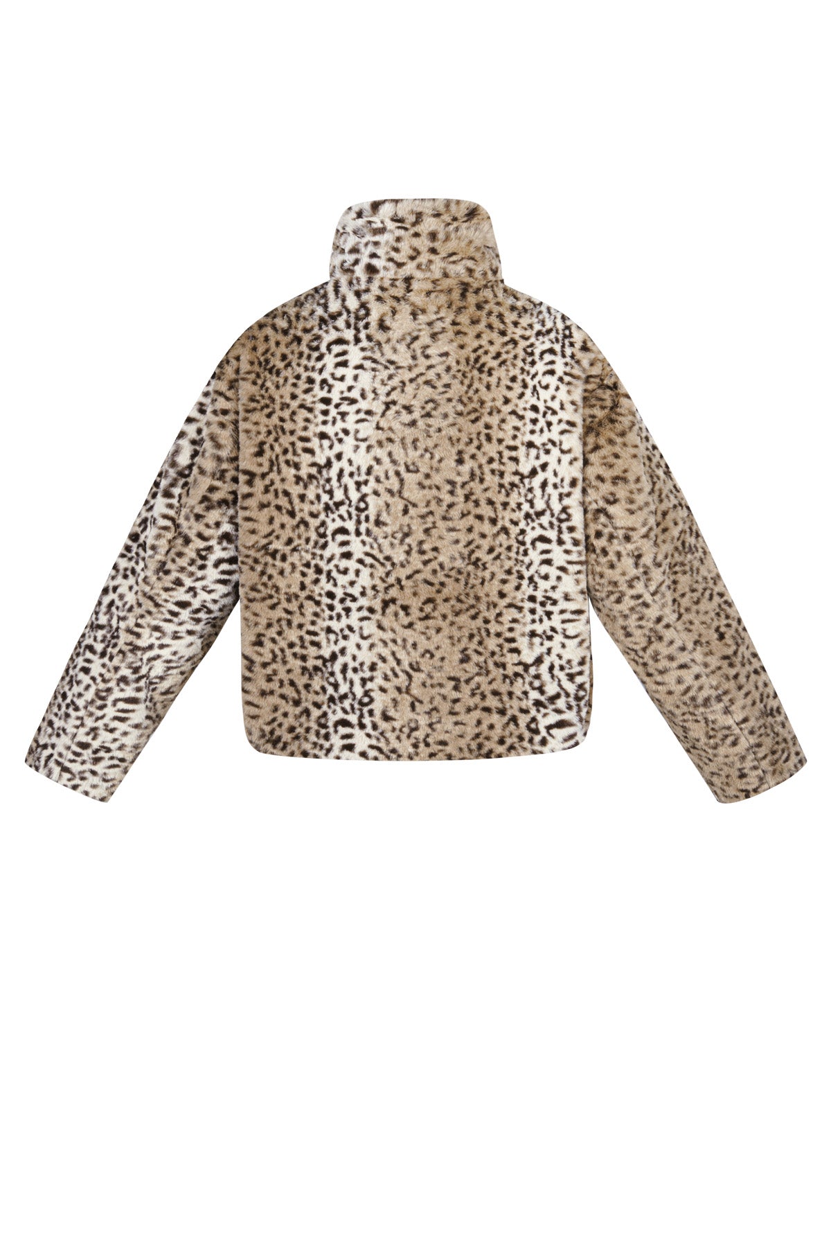 Veste léopard pour femme à l'aspect fausse fourrure – beige – photo 7