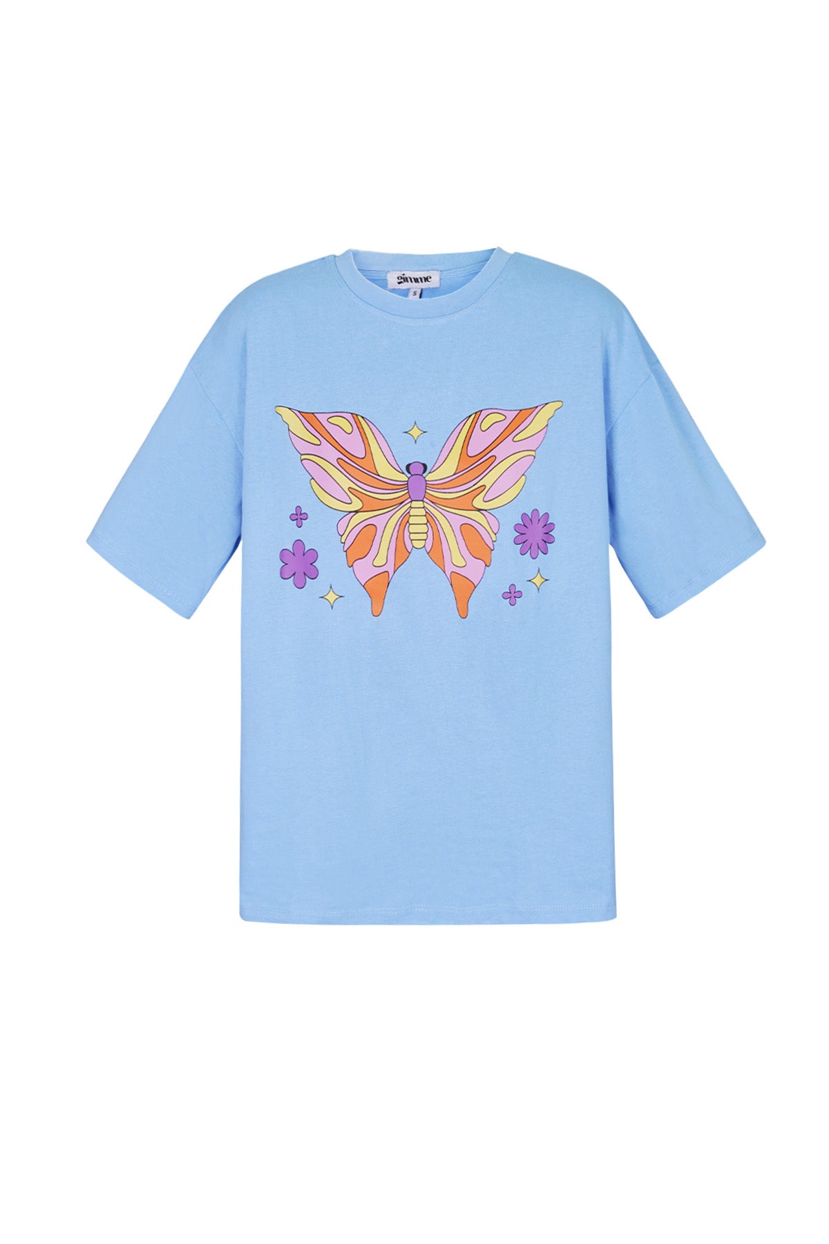 T-shirt pour femme avec imprimé papillon et coupe oversize