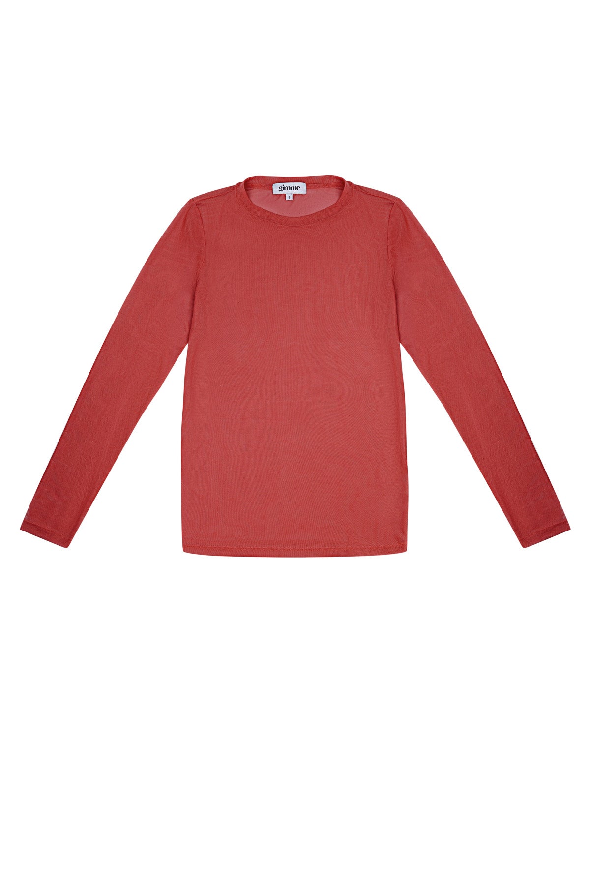 Long-sleeve top with sheer mesh detail