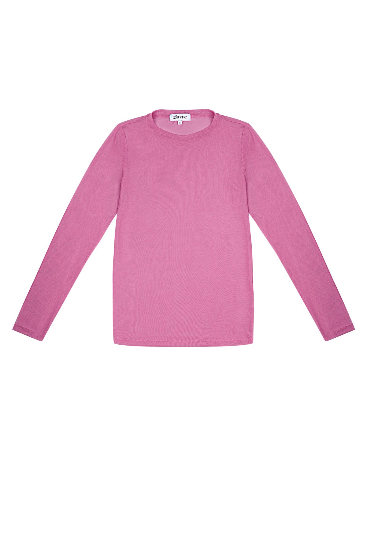 Long-sleeve top with sheer mesh detail