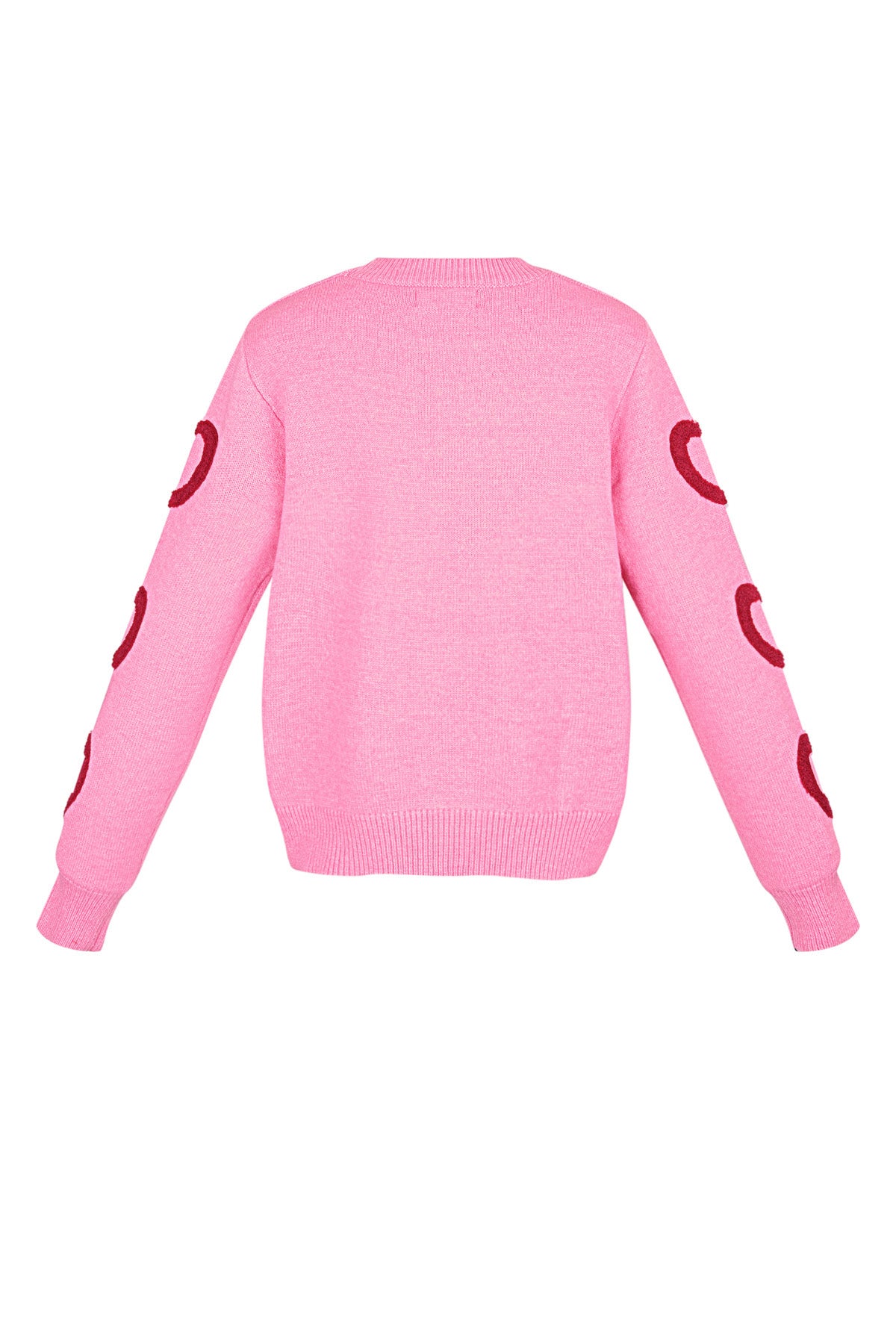 Gebreide Wolmix Vrouwen Rondhals Trui Hartpatroon Ontwerp