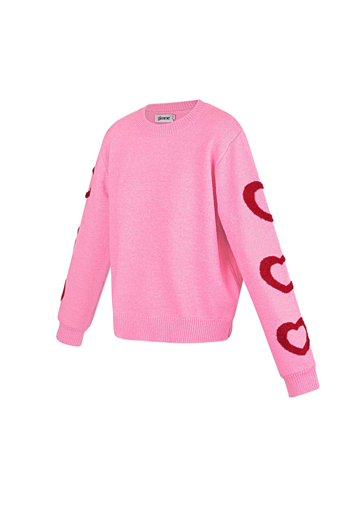 Pull en maille pour femme avec motif cœur et col rond – photo 5