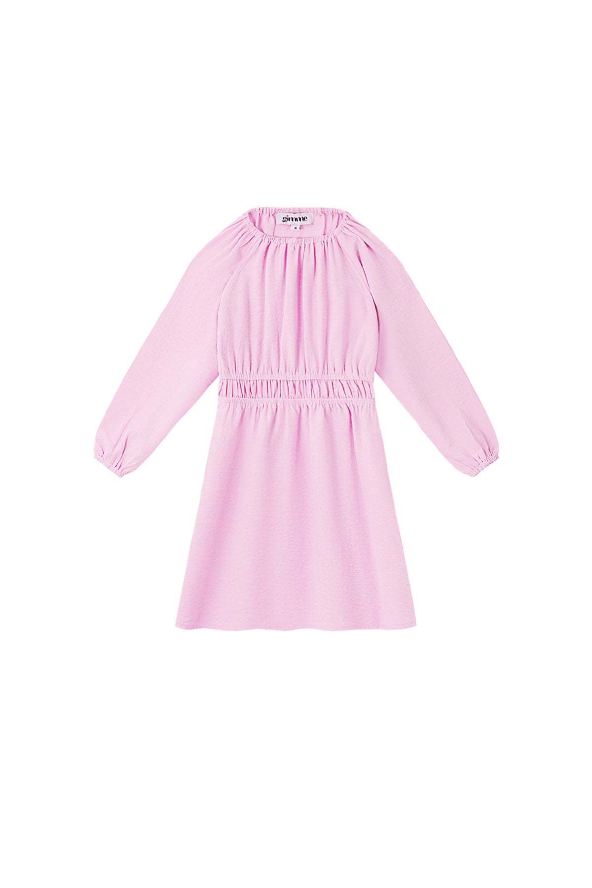 Dames paarse jurk van polyester met plooien