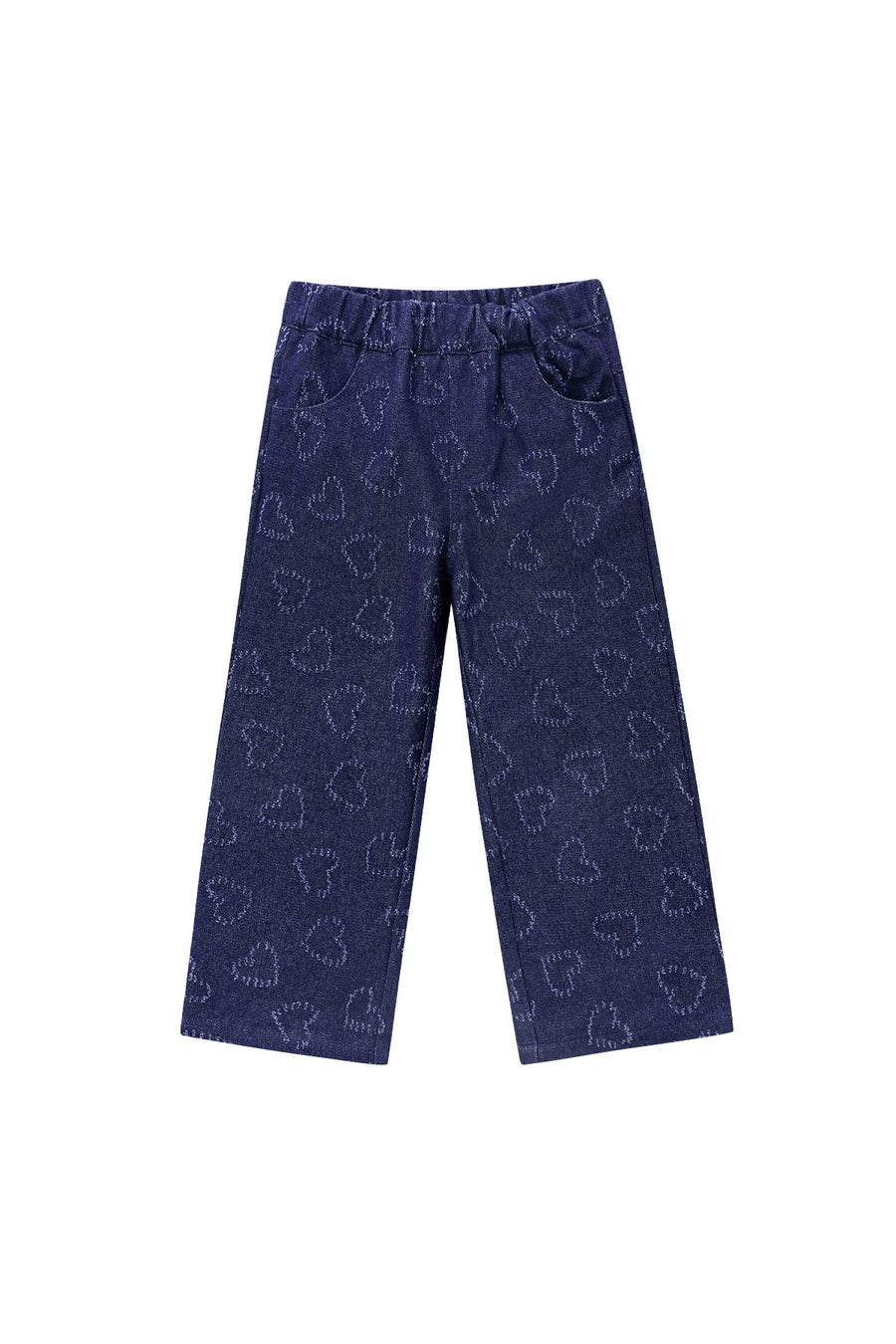 Dames rechte denim broek van katoen in blauw
