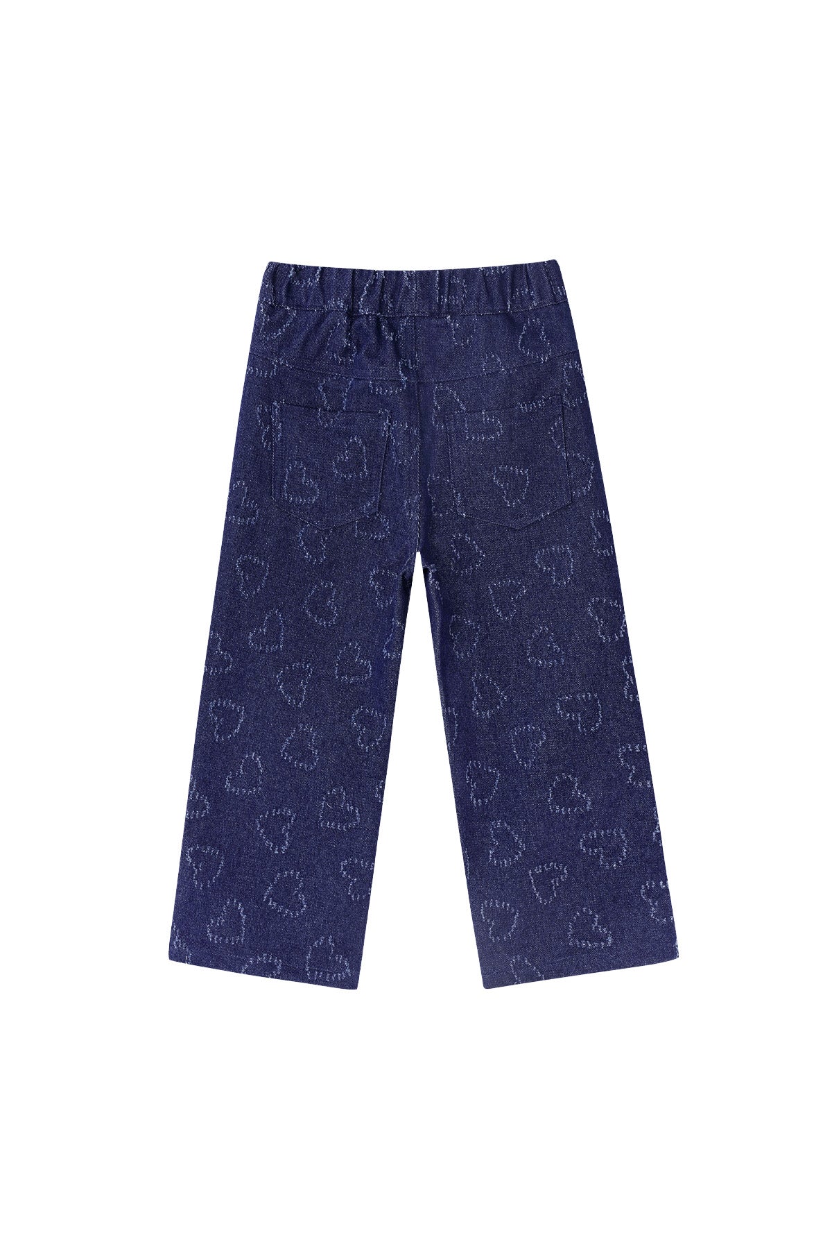 Dames rechte denim broek van katoen in blauw – productfoto 3