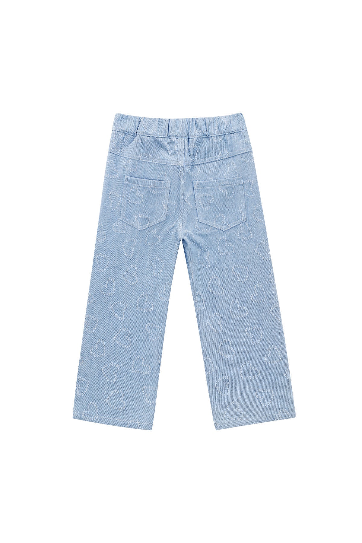 Dames rechte denim broek van katoen in blauw – productfoto 2