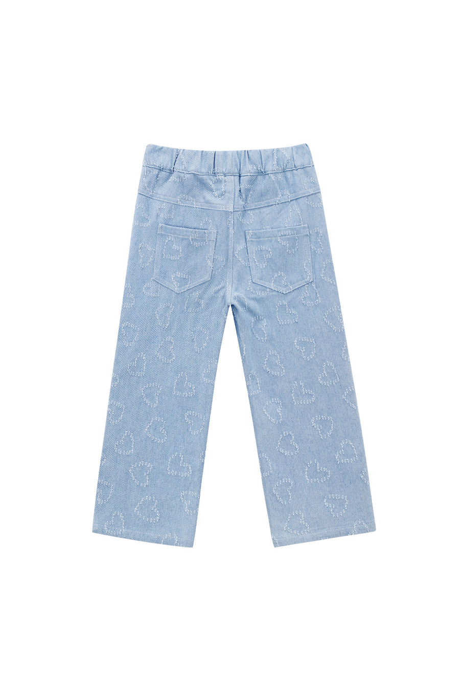 Dames rechte denim broek van katoen in blauw – productfoto 2