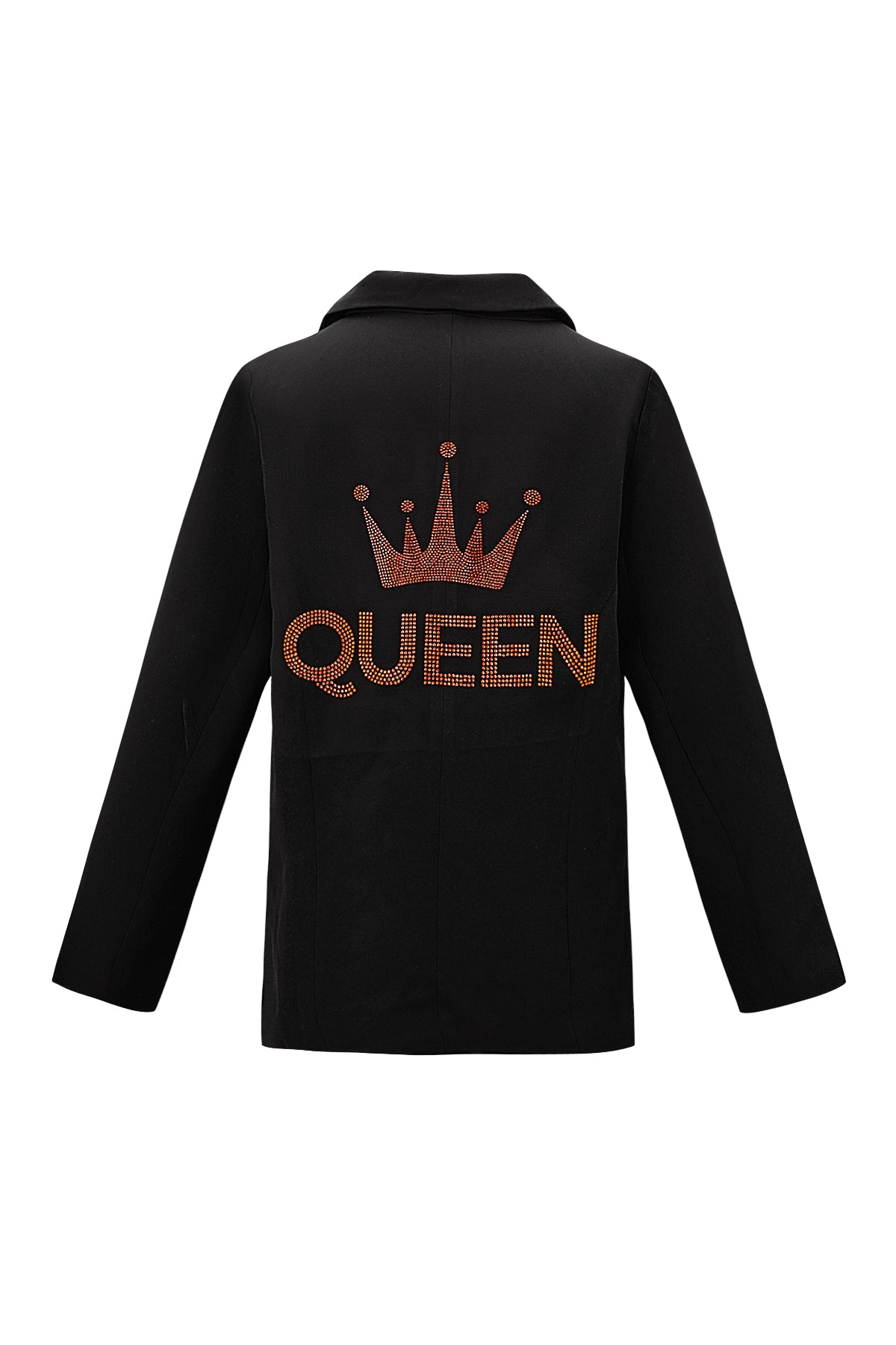 Dames zwarte blazer met geborduurde kroon