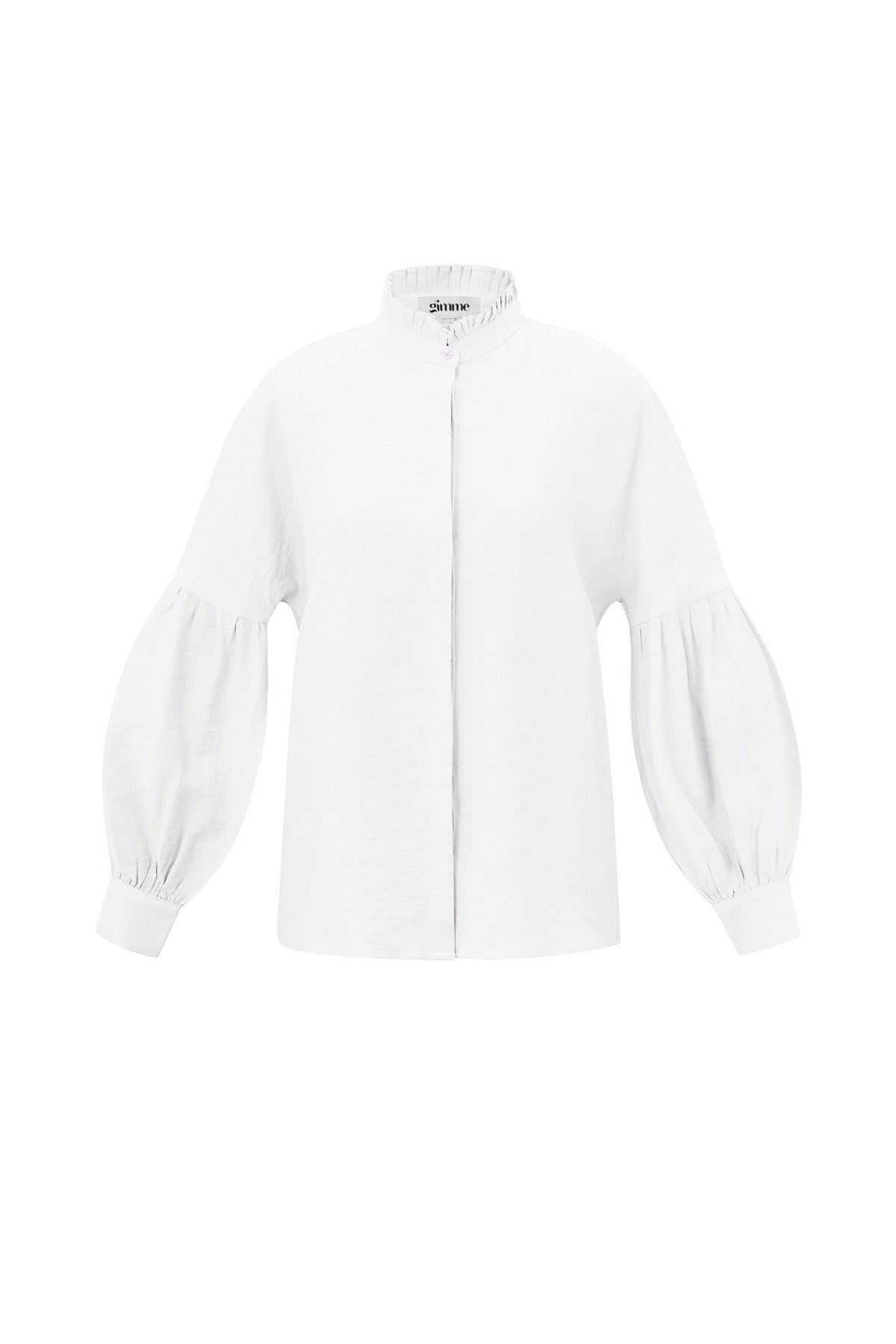 Chemisier pour femme à col montant et manches bouffantes