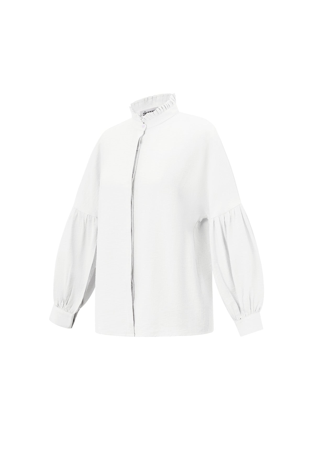 Women's Blouse with High Neck and Puff Sleeves – image 7