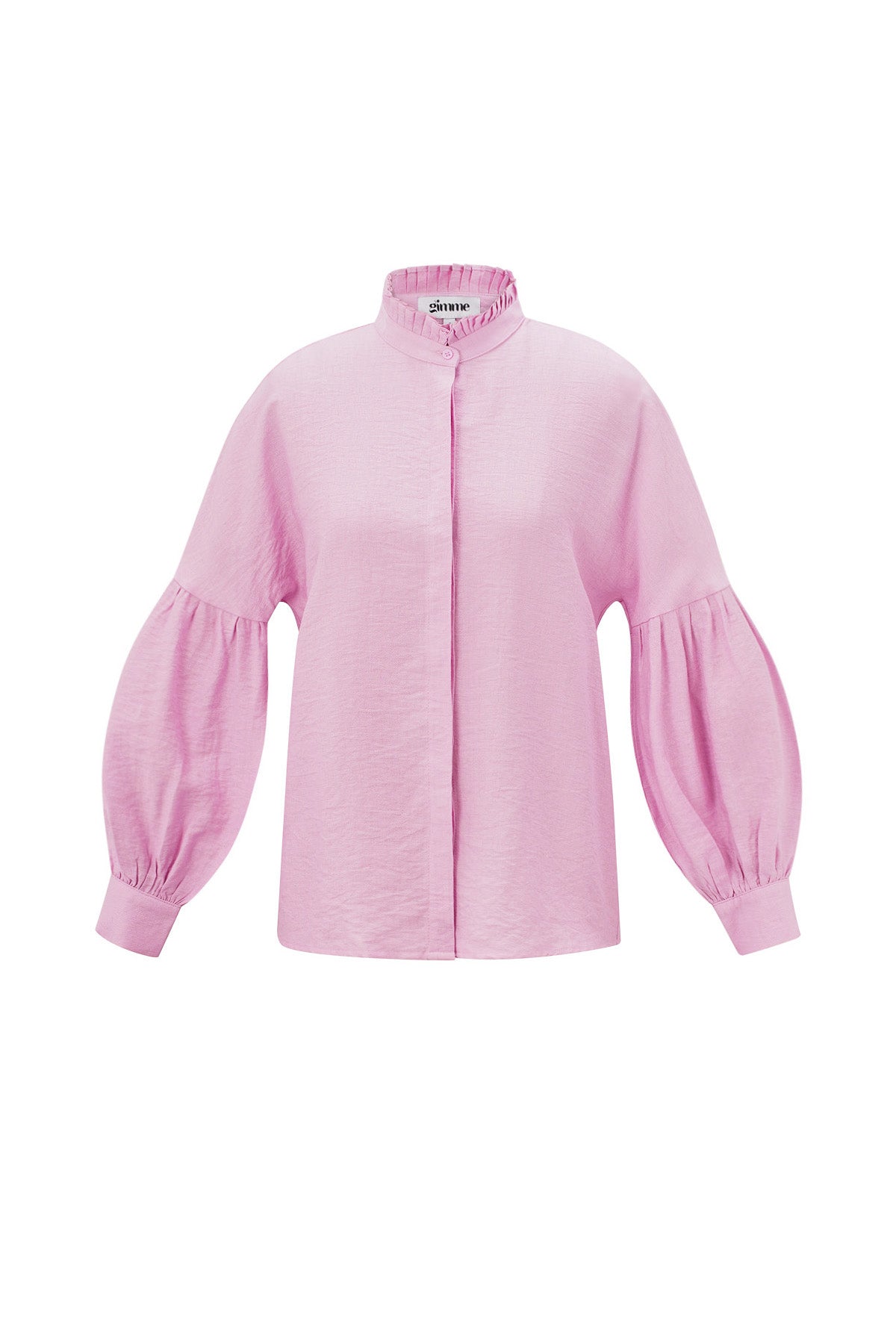 Chemisier pour femme à col montant et manches bouffantes