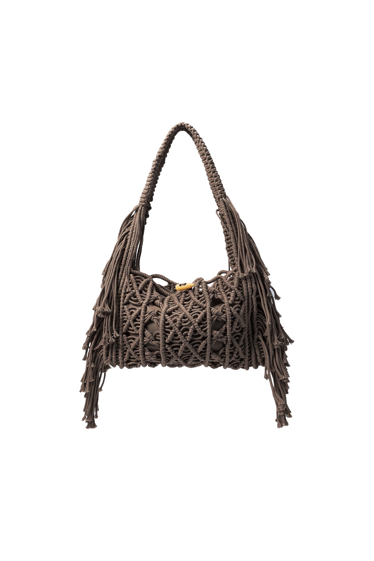 100% cotton beach bag with a plain design and braided detail with a turn lock closure