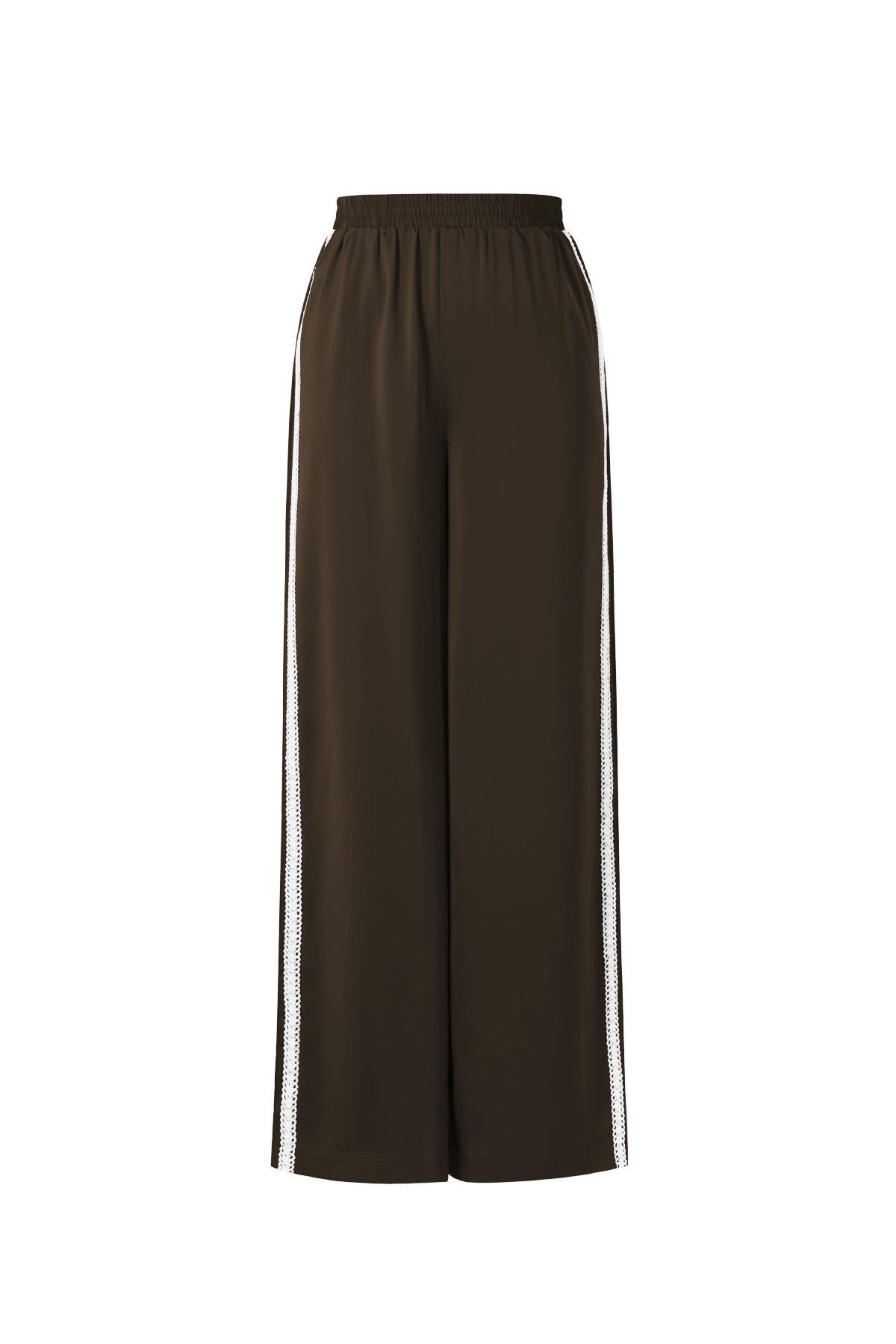 Pantalon femme avec contraste de couleur et jambes droites