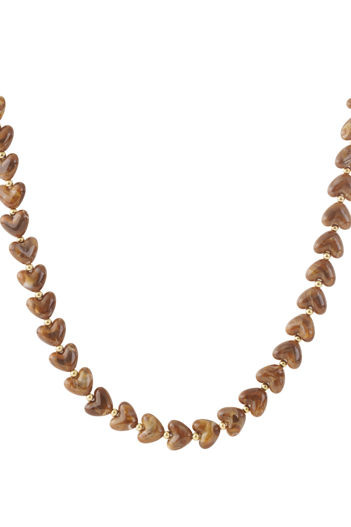 Collier de perles en acrylique en forme de cœur pour femme - plusieurs couleurs