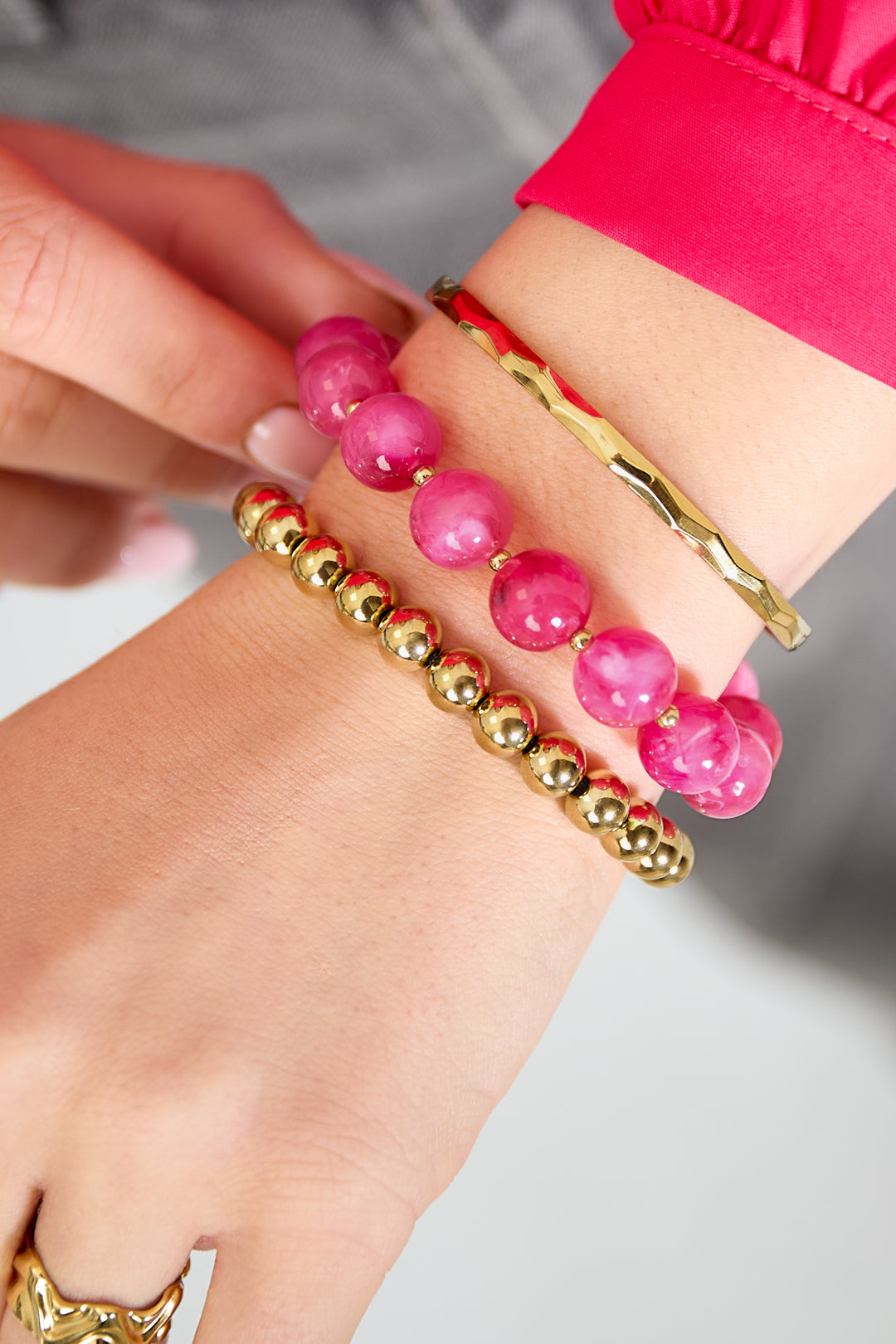Acrylic Beaded Bracelet for Women - Multiple Colors - Casual – image 2