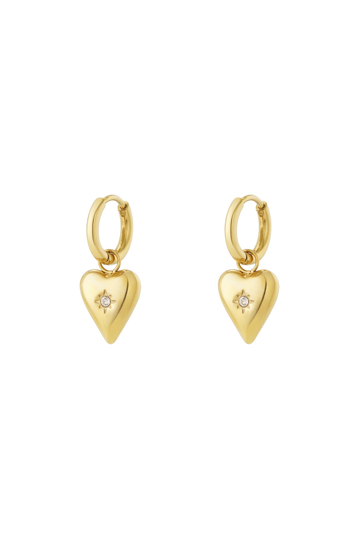 Women's Stainless Steel Drop Earrings with Heart Shape – Multiple Colors