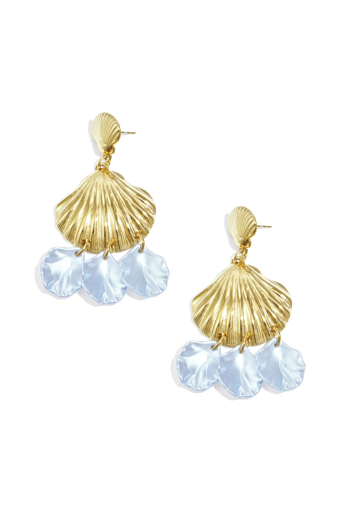 Boucles d'oreilles pendantes en acier inoxydable avec motif coquillage pour femmes – plusieurs couleurs
