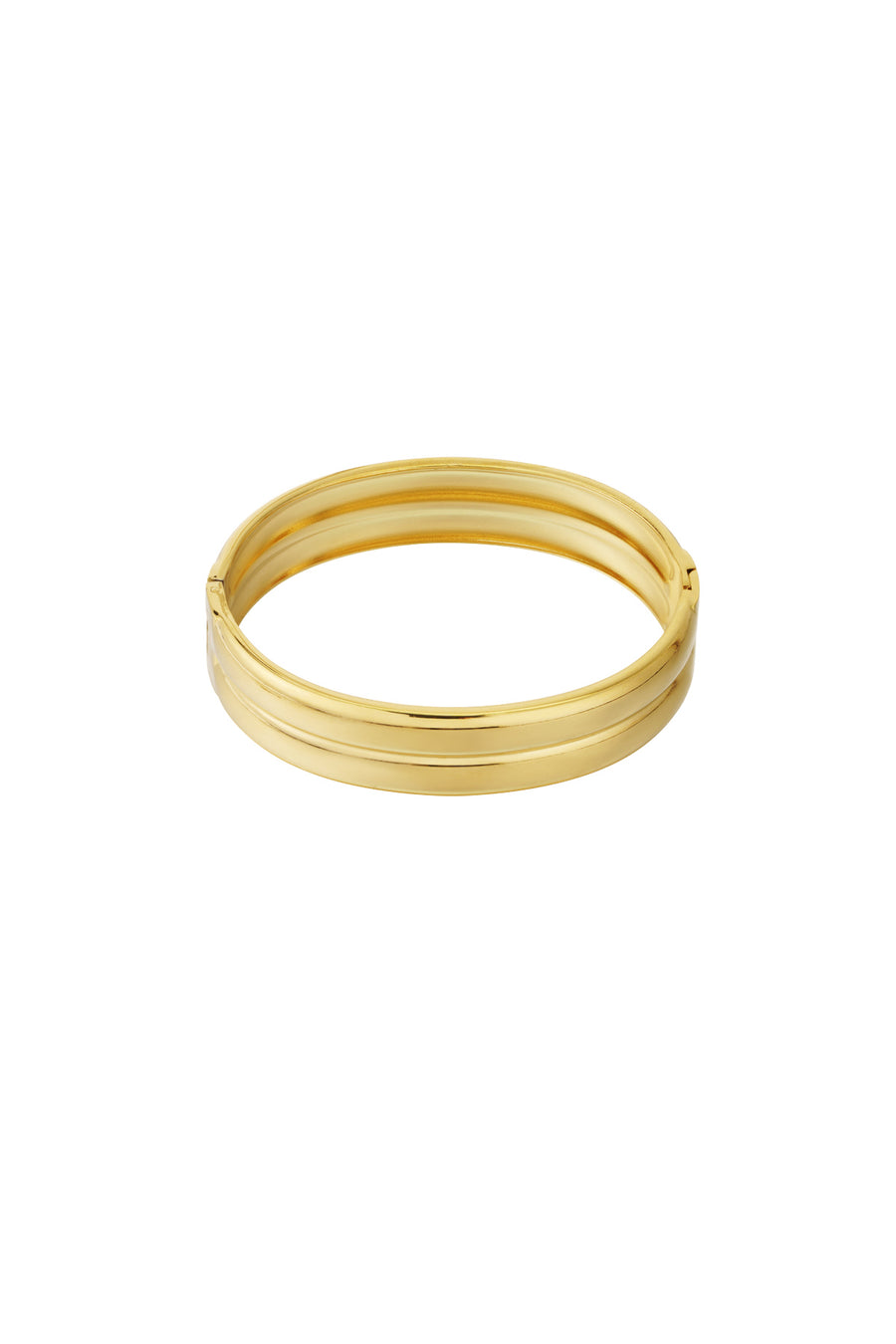 Bracelet jonc femme en acier inoxydable, motif lignes – couleur or et argent