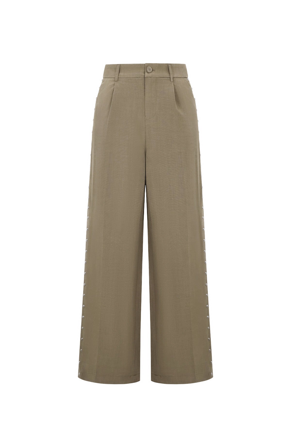 Dames elegante bruine wide-leg broek van polyester – productfoto 9