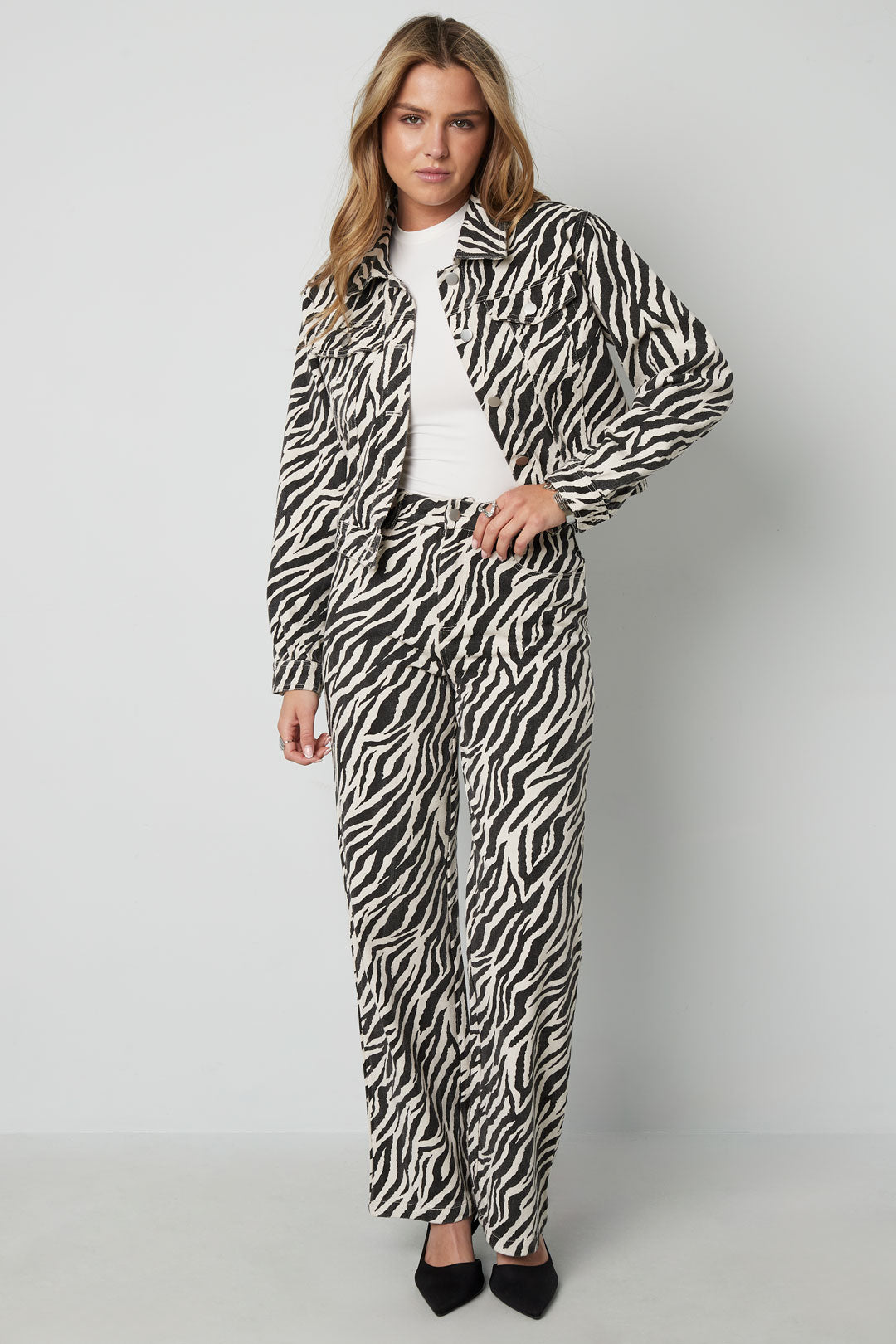 Cotton Denim Vrouwen Jas Street Elegant Specialty Dierenprint