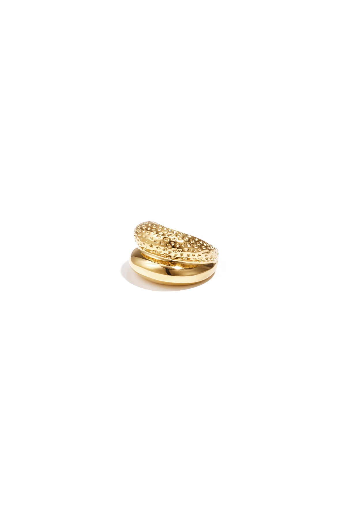 Bague spectaculaire en acier inoxydable pour femme de forme ronde – couleur or