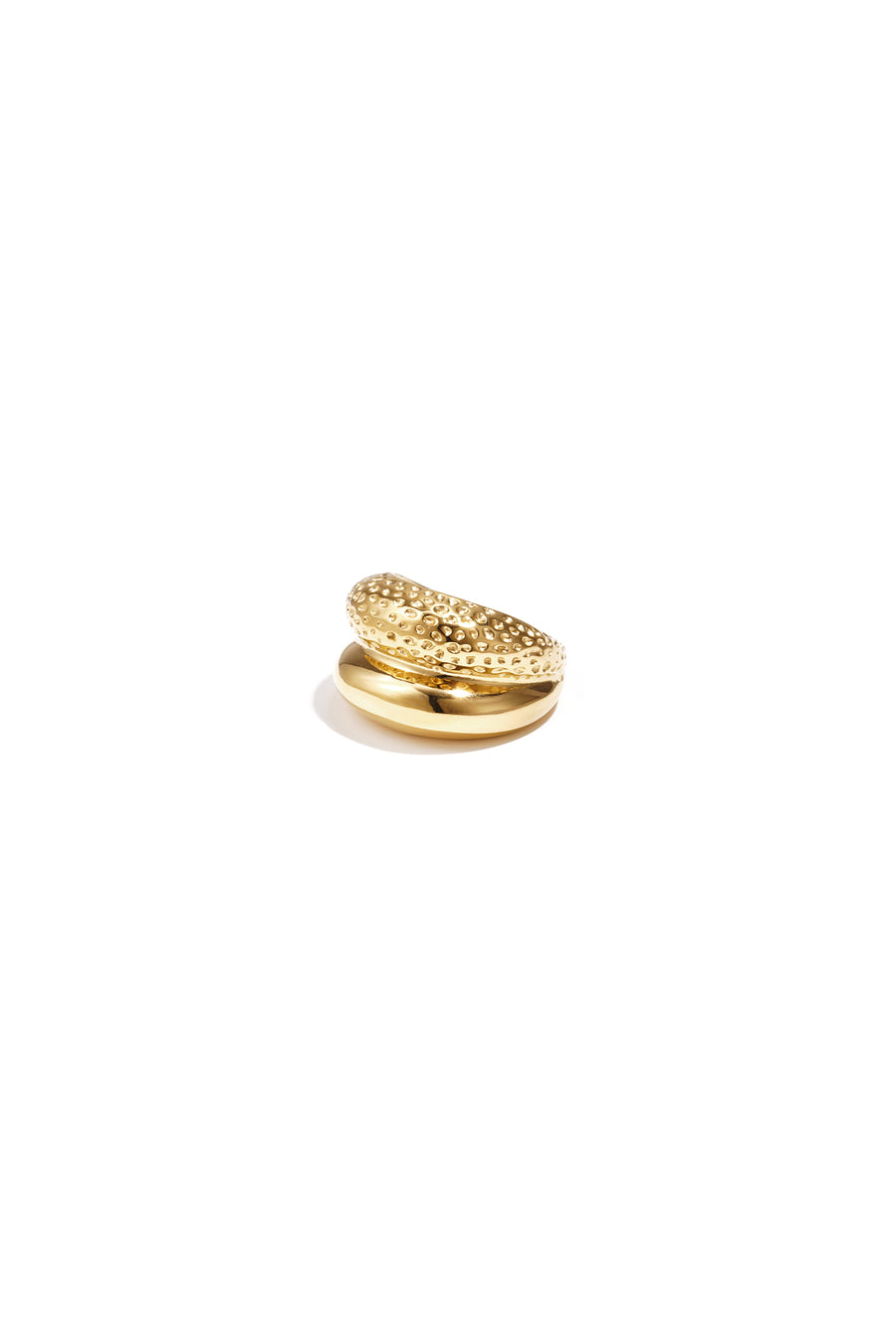 Bague spectaculaire en acier inoxydable pour femme de forme ronde – couleur or