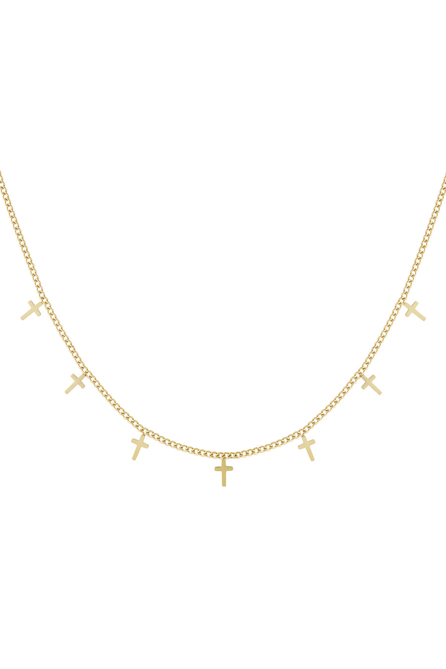Chaîne de collier pour femme en acier inoxydable avec motif croix – couleur or et argent
