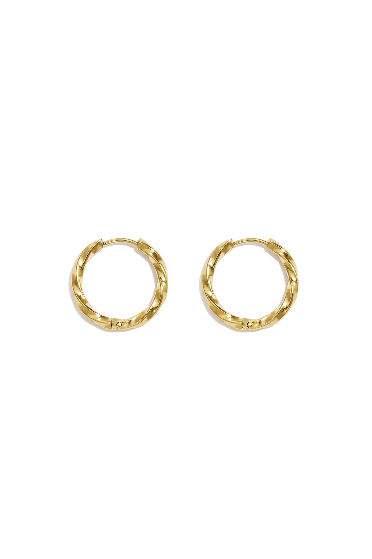 Boucles d'oreilles créoles pour femme en acier inoxydable – doré et argenté – photo 7
