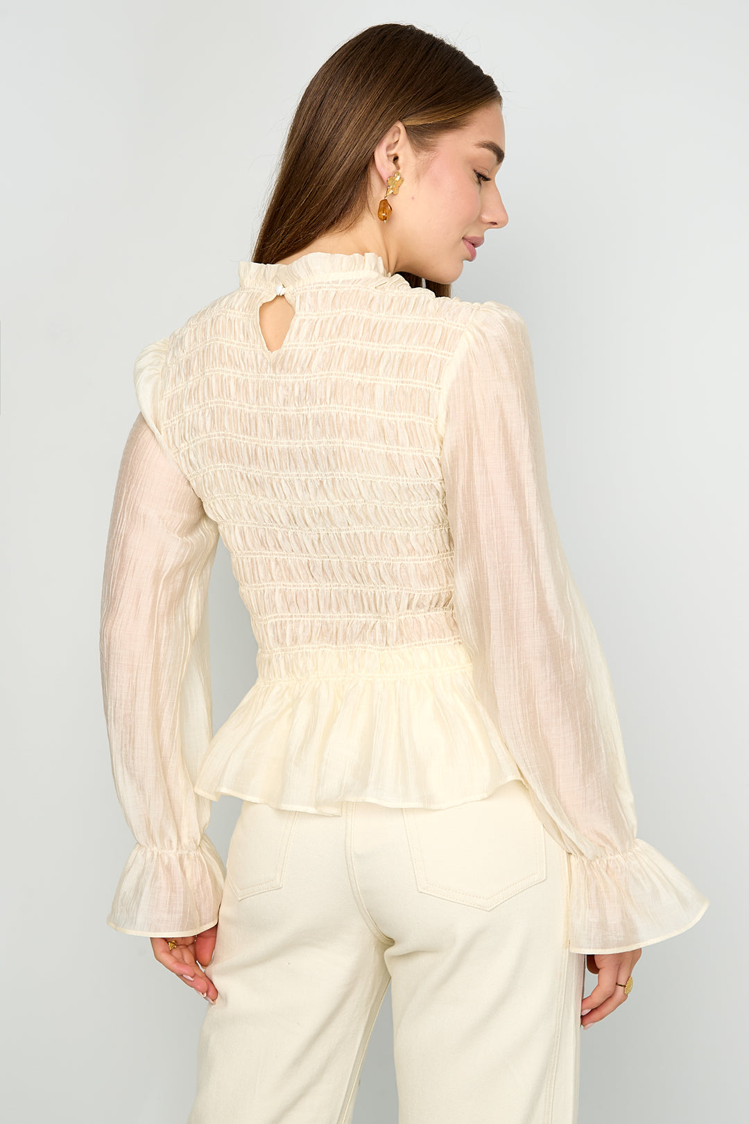 Dames elegante top van geweven nylon – productfoto 6