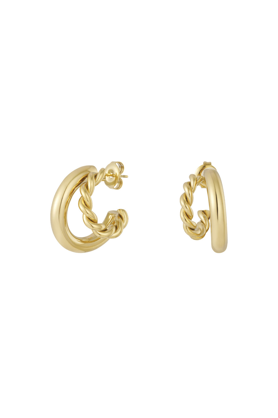 Boucles d'oreilles pendantes en acier inoxydable de forme organique pour femme – couleur or