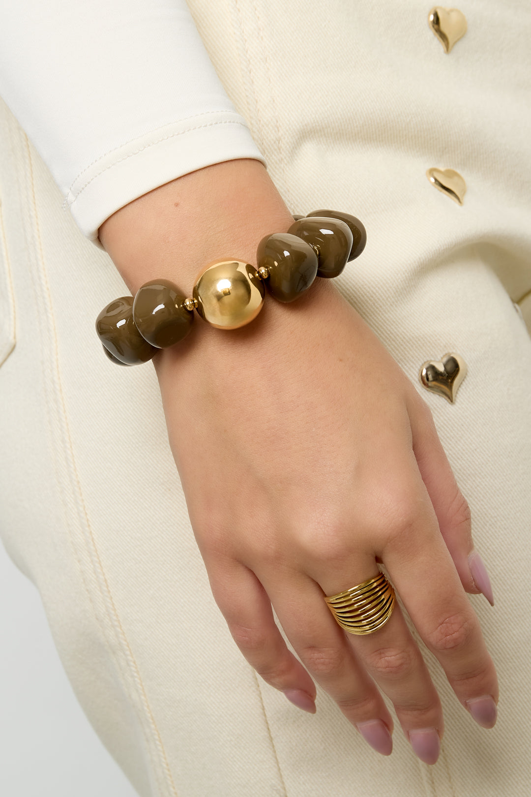 Women's Acrylic Beaded Bracelet – Multi-Colour – Retro – image 2