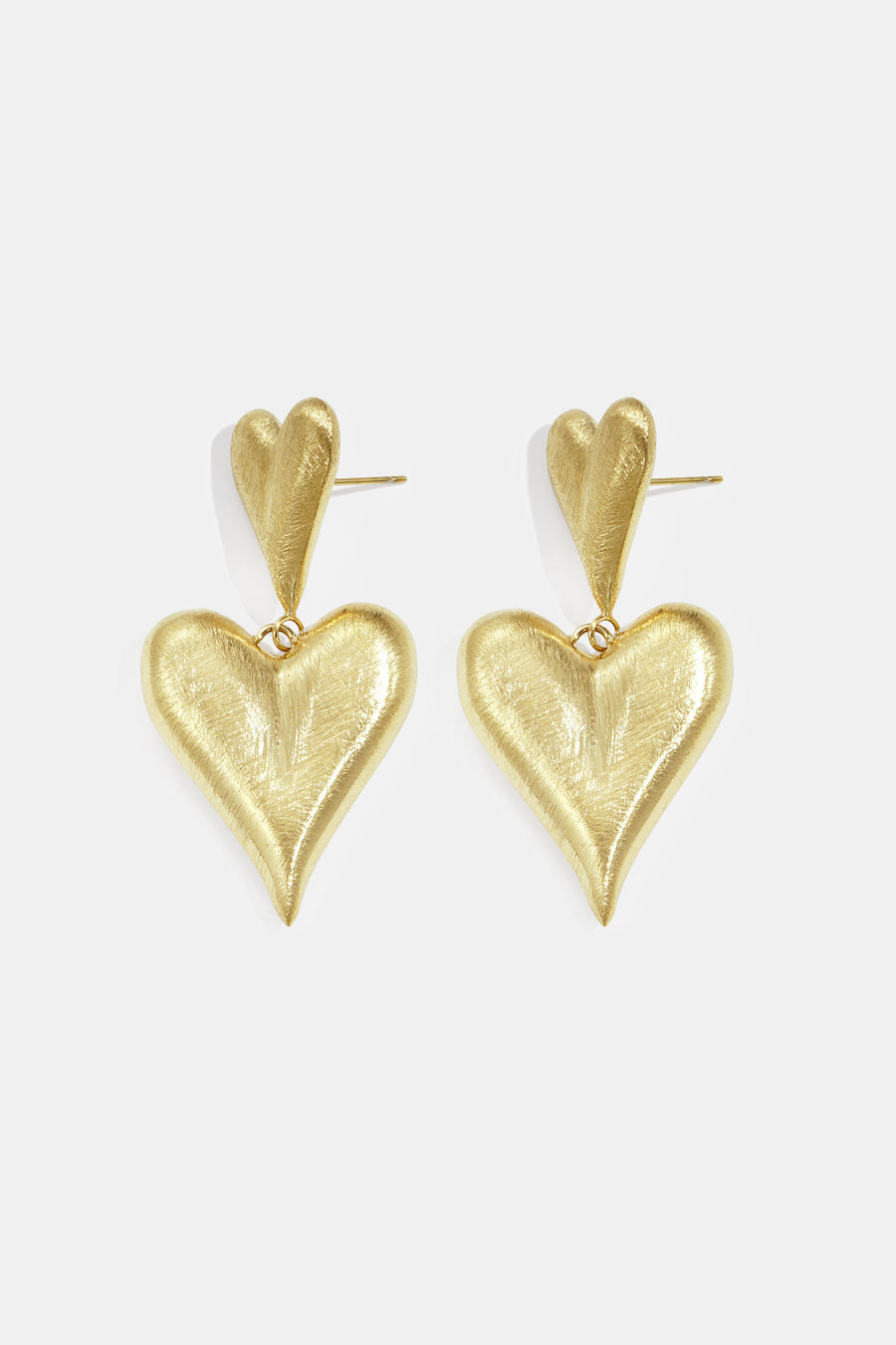 Boucles d'oreilles pendantes en acier inoxydable 304 pour femme avec cœur – couleur or
