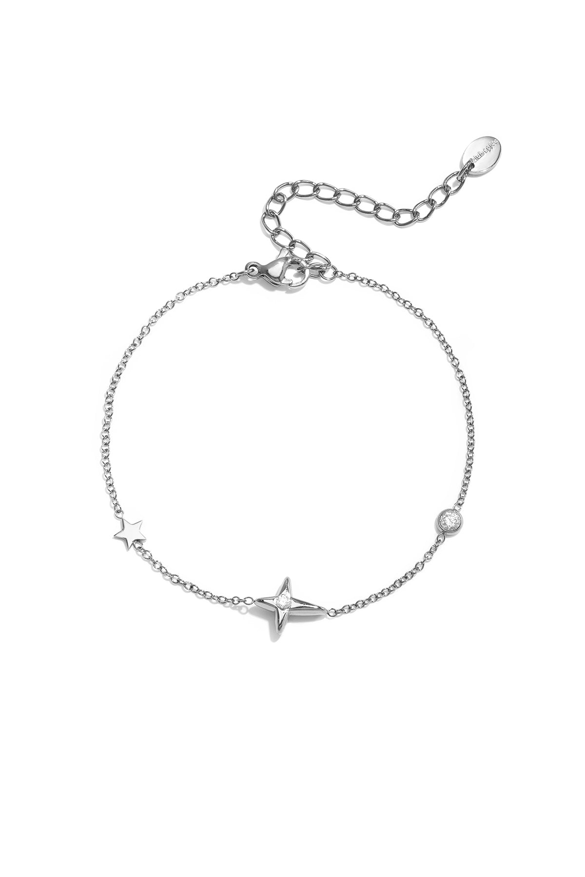 Bracelet à breloques pour femmes en acier inoxydable avec motif étoile – doré et argenté