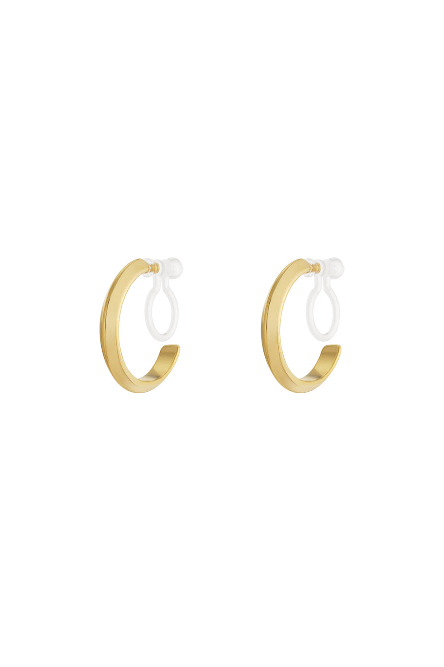 Clips d'oreille pour femme en acier inoxydable avec forme organique – couleur or