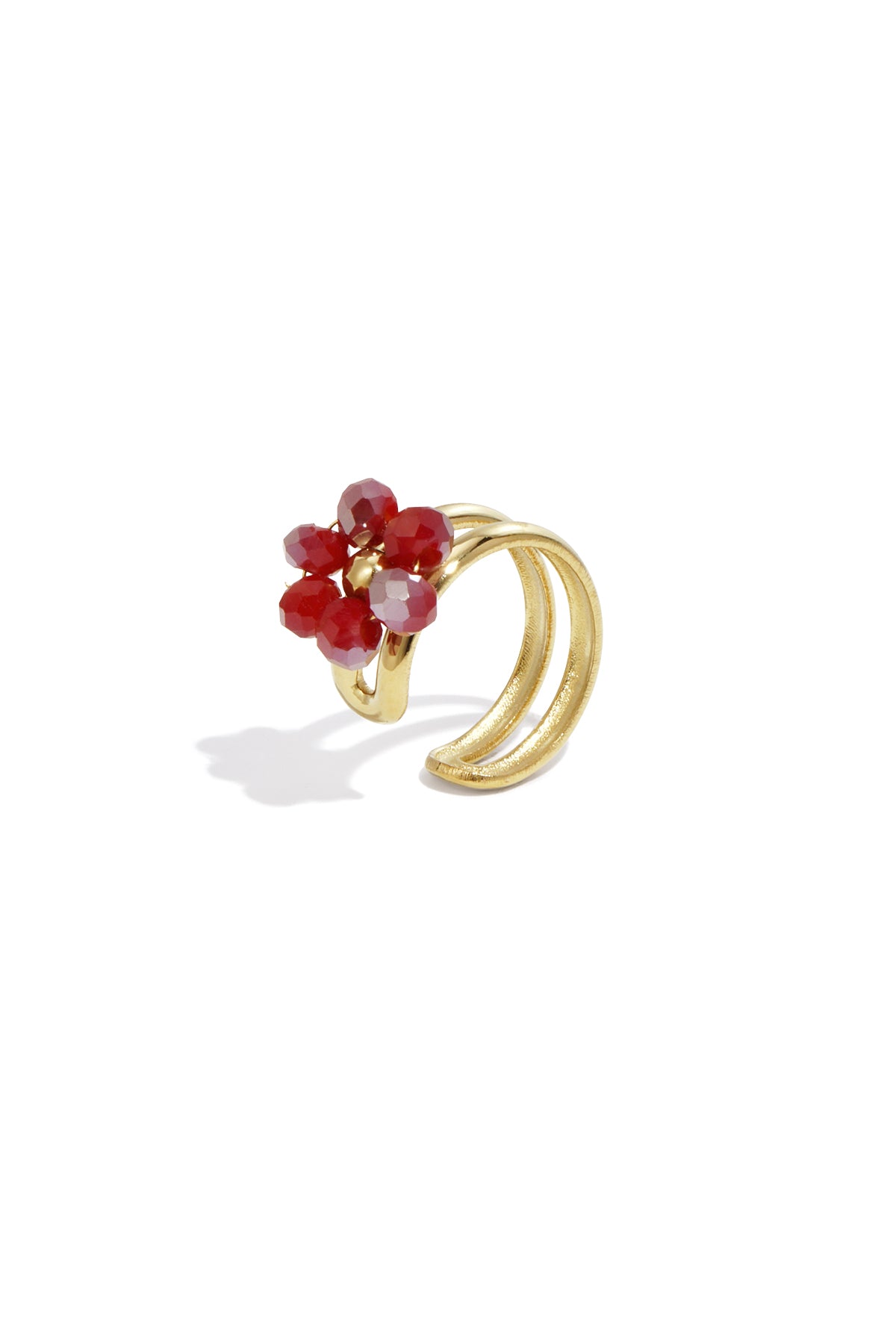 Women's stainless steel floral ear cuff – multiple colours