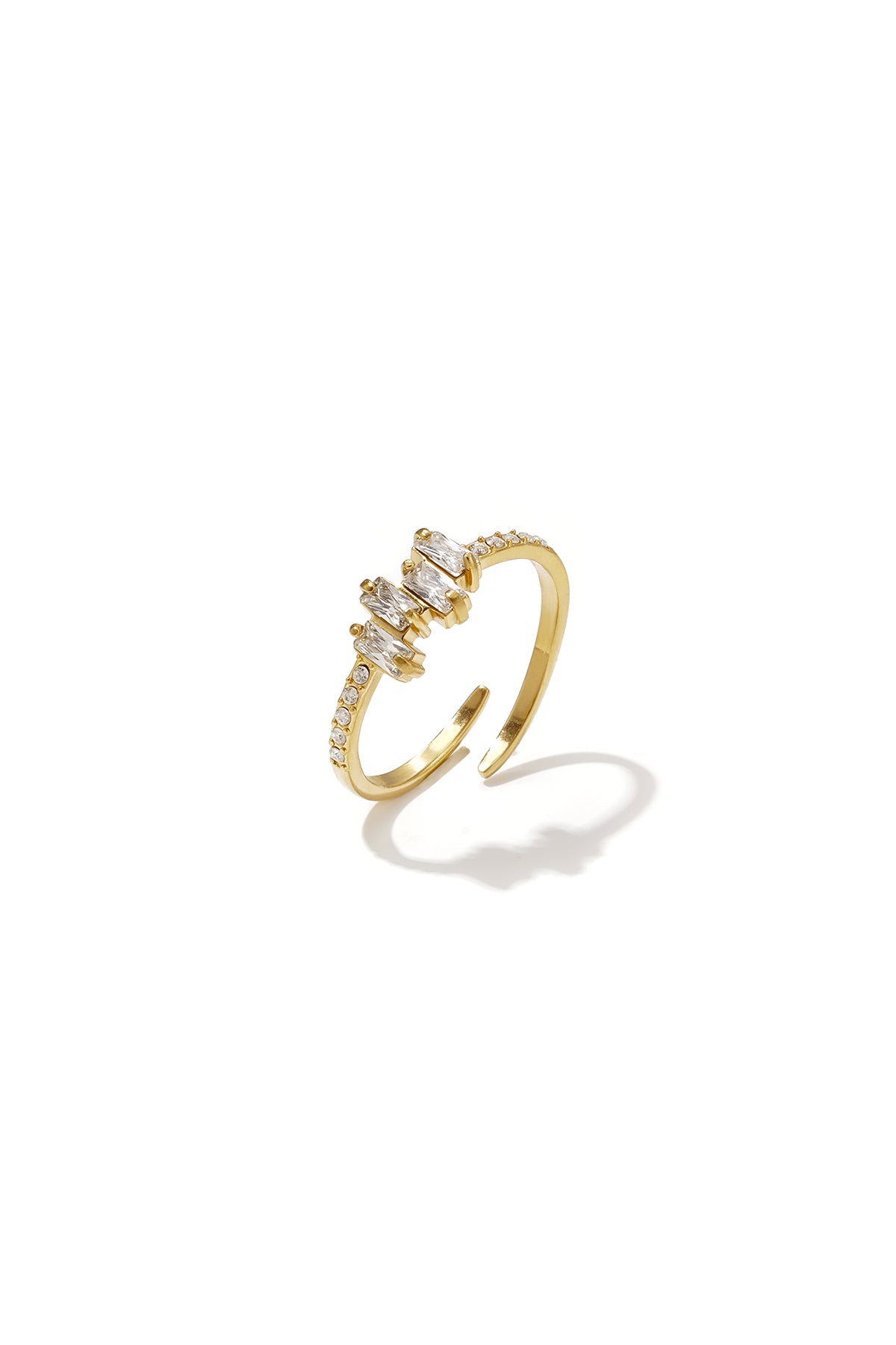 Bague minimaliste pour femme en acier inoxydable avec forme géométrique