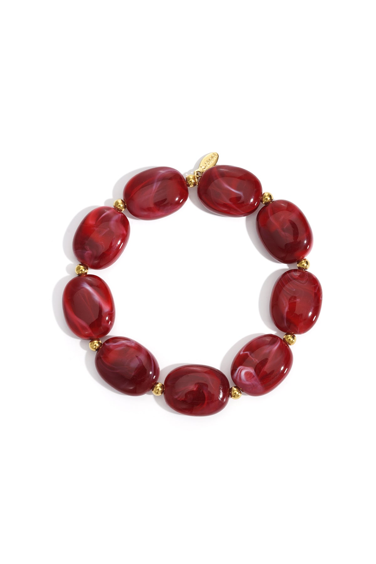 Kralen armband met ovale en goude kralen