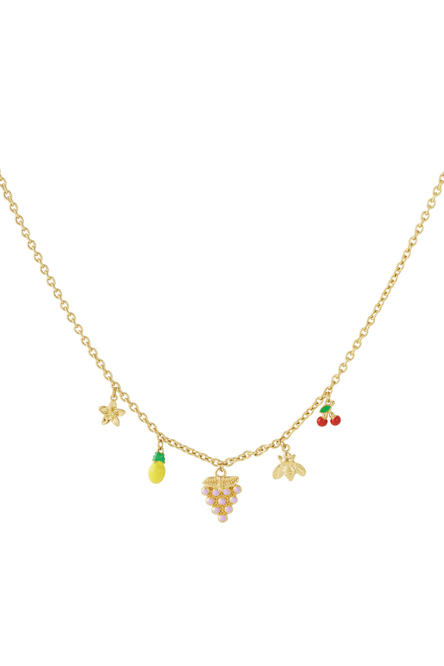 Fruitige bedeltjes ketting