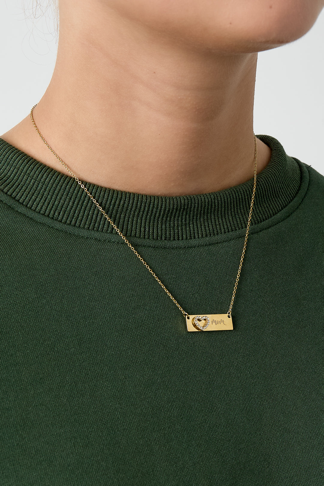 Women's Necklace with Heart-shaped Stainless Steel Pendant – Gold and Silver Tone – image 2