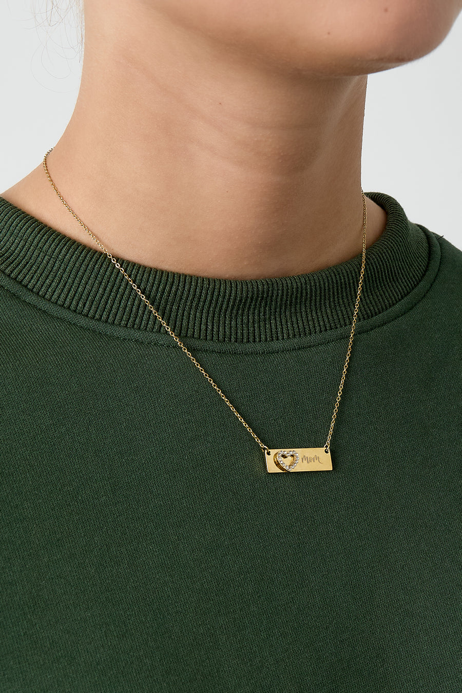 Ketting met plaatje en hart