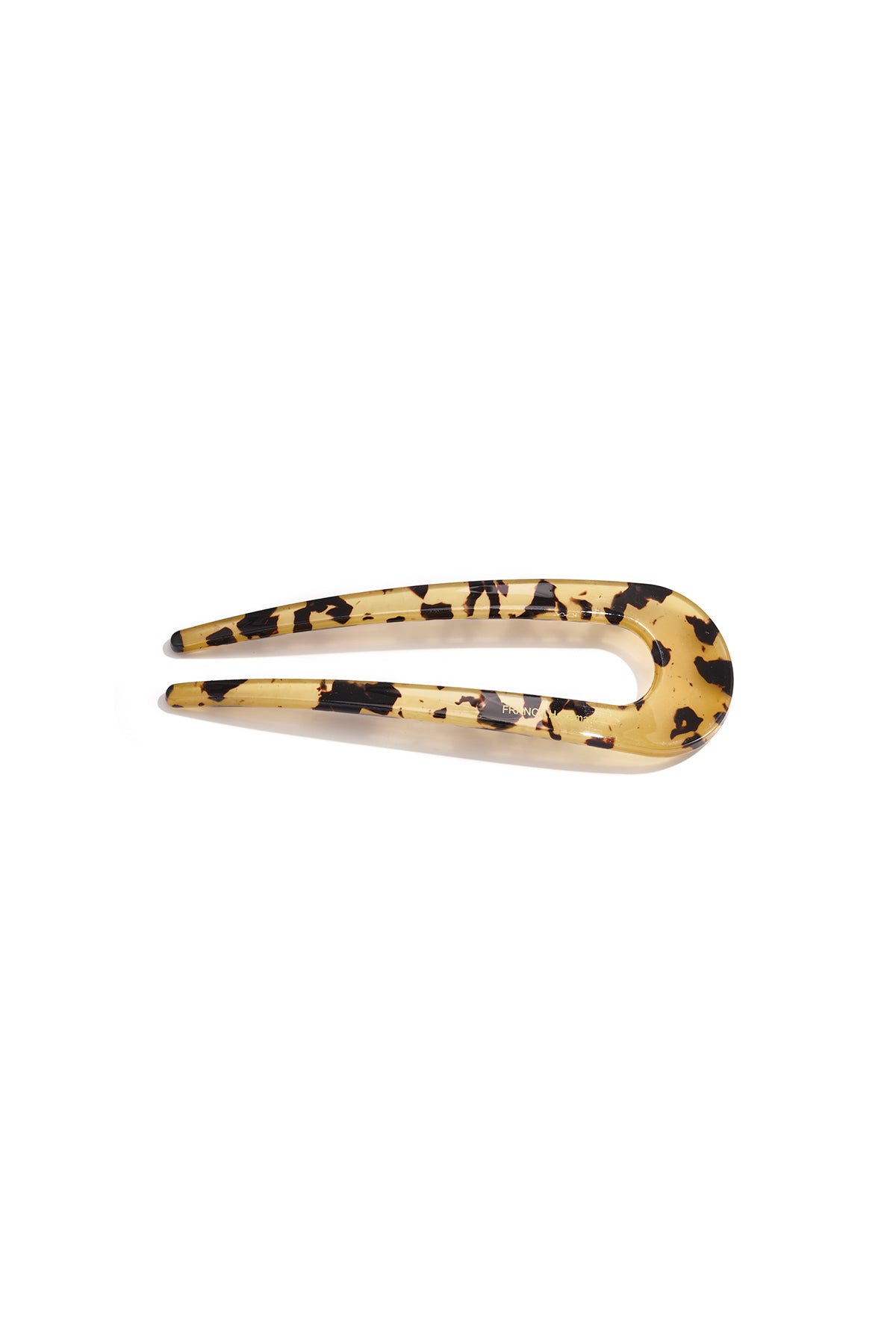 Barrette en acétate imitation imprimé animal – marron et beige