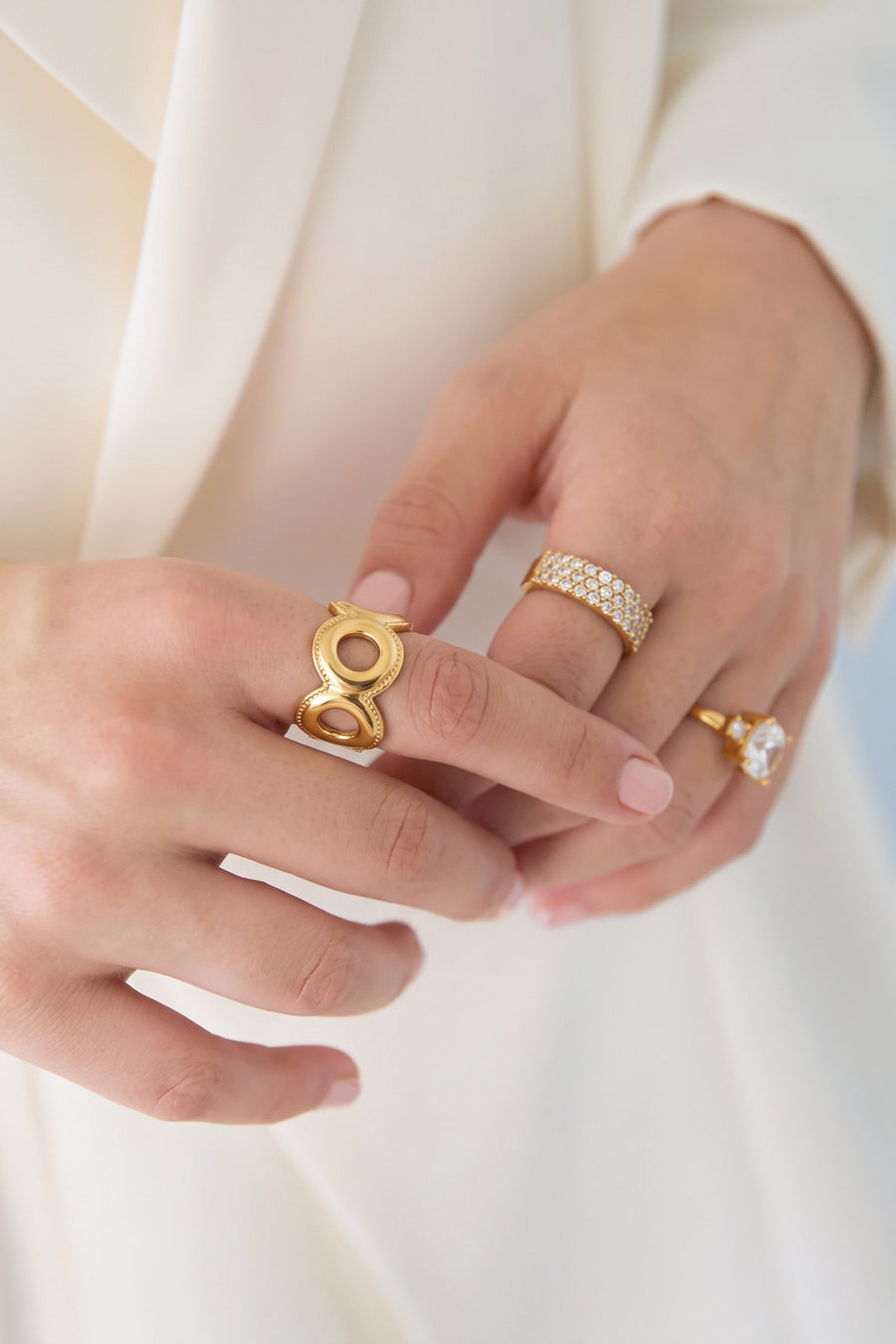 Verstelbare statement ring van cirkels