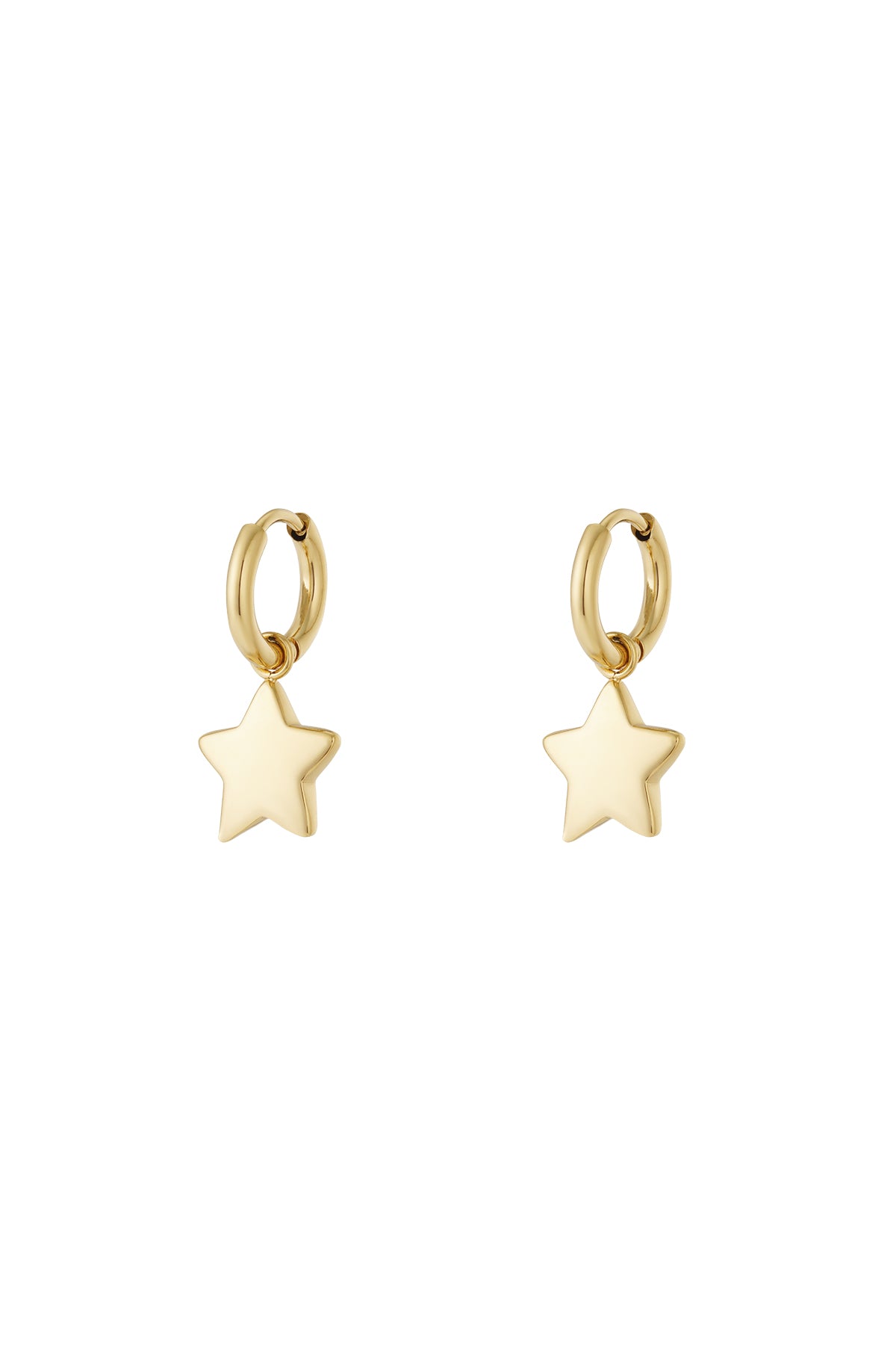Boucles d'oreilles pendantes en acier inoxydable avec motif étoile pour femme – plaqué or